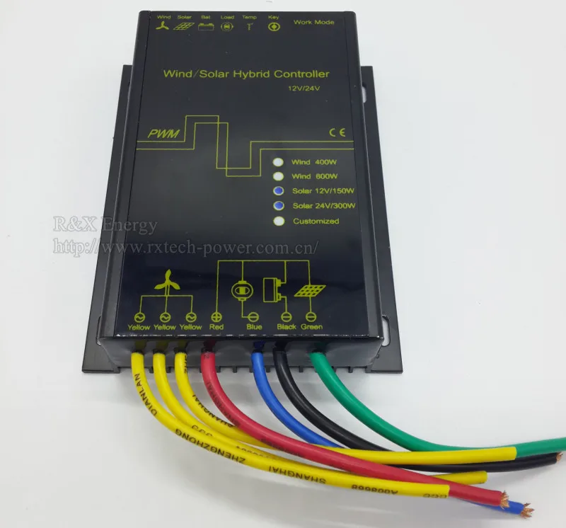 R& X 600 Вт ветровая/солнечная гибридная батарея Контроллер заряда с светодиодный дисплей 12 В/24 В опция для 600 Вт ветряная турбина+ 300 Вт солнечная панель