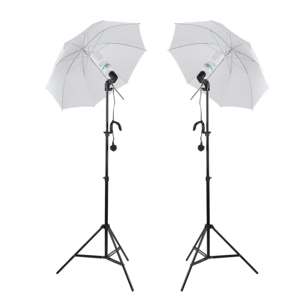 melhor (Enviar A Partir De REINO UNIDO) Profissional Fotografia Photo Studio Kit de Iluminação Contínua Backdrop Stand Guarda chuva Conjunto Lâmpada Plugue do REINO UNIDO