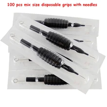 Одноразовые Насадки для татуажа трубки с Вышивка Крестом Иглы Ассорти Смешанный Размеры 3/"(19 мм) для татуировки Вышивка Крестом Иглы чернил Чашки сцепление Наборы 100 шт./лот