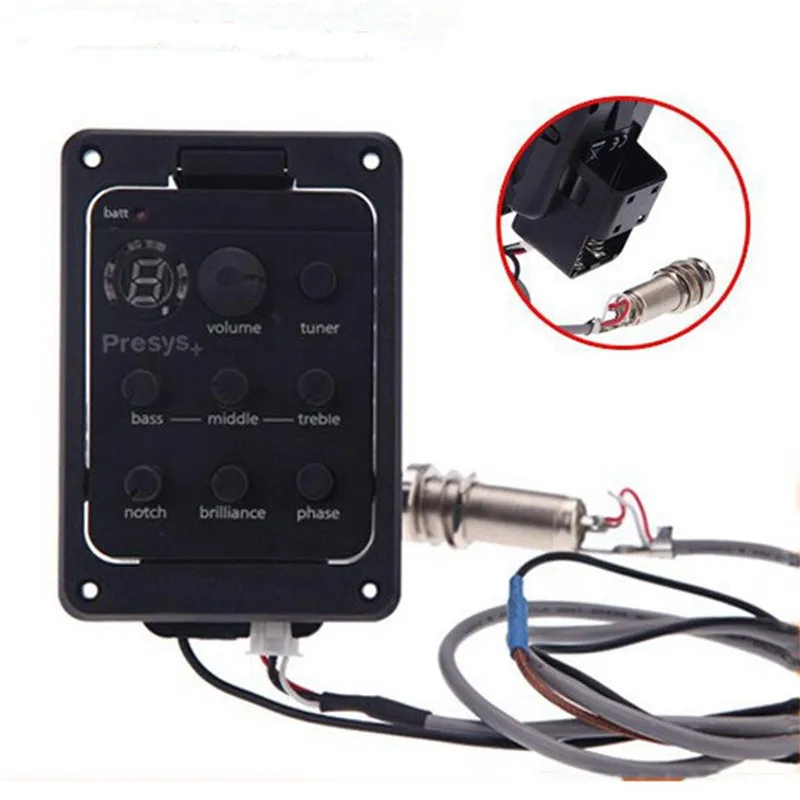 Guitar Pickups Presys blend Dual Mode Preamp EQ Tuner Piezo Pickup Equalizer System With Mic Beat Board | Спорт и развлечения