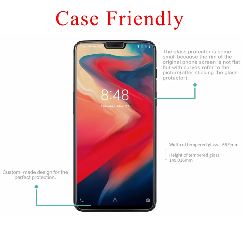 2 шт. Защитное стекло для Oneplus 6 5 t 5 t 3 Temepered Glas One Plus Two X 1 2 Защитная пленка Verre Tremp Oneplus6