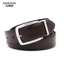 2016 Belt Cummerbunds Luxury Men Brand Real Leather 35mm Reversible Buckle Belt Black Brown Designer Belt For Men High Quality