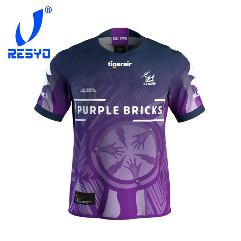 

RESYO for Melbourne Storms 2019 Men's Indigenous Jersey Sport Training shirt Size:S-XXXL