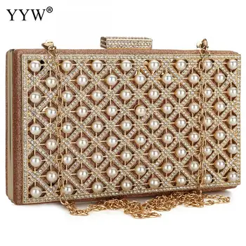 

Mini Clutch Bags For Women Rhinestone 2019 Evening Party Bags Purse Clutches Beading Handmade Hard Wedding Small Womens Handbag