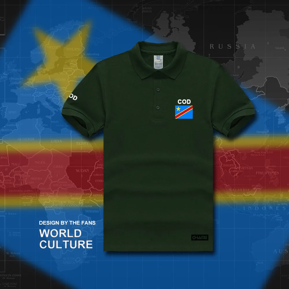 DR Congo рубашки поло мужские с коротким рукавом белые бренды с принтом для страны хлопок nation COD DRC DROC Congo-Kinsha