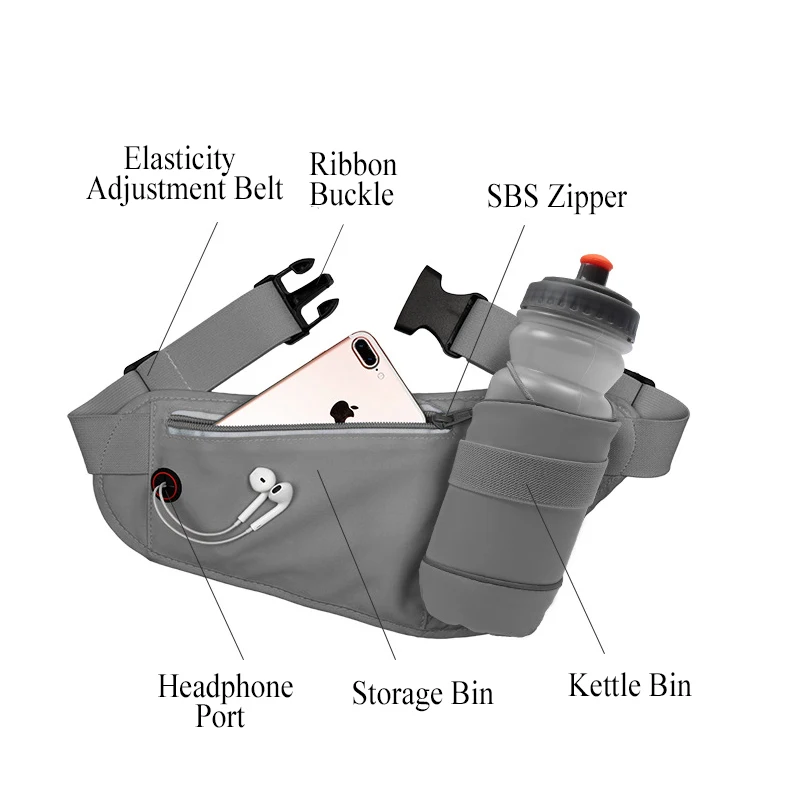 Для мужчин беговое полотно с бутылки поясная сумка светильник модные женские туфли; для воды; для бега ремень спортивные часы мобильный телефон для телефона для бутылок Фитнес аксессуары