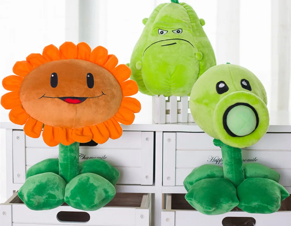 1PC 30cm Plants Zombies Pea Shooter Sunflower Squash Plush Toys stuffed Soft Plush Toys leisurely Game kids Party birthday gift