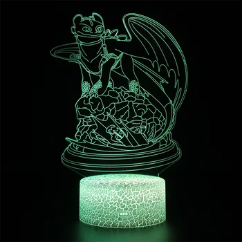 

Dragon Toothless Lamps Illusion Touch 3d Table Lamp Nightlight Light Fury Led Night Light How to train your dragon 2 lamp