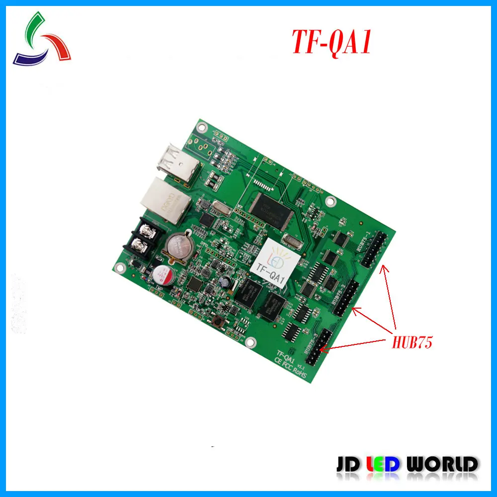 

TF-QA1 full color video LED screen Control Card comes with USB and Ethernet ports 3 groups HUB75