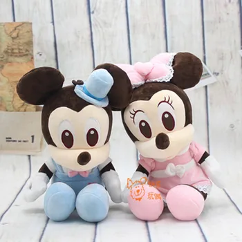 

1pc New Lovely 30/40cm Mickey Minnie With formal Dress Bow tie Plush Toy Soft Stuffed Mouse Cute Animal Kids Baby Friends Gifts