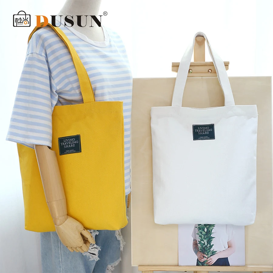 

DUSUN Printed Handbags Women Casual Totes Canvas Beach Bag High Quality Solid Zipper Female Bolsa Feminina Letter Shoulder Bags