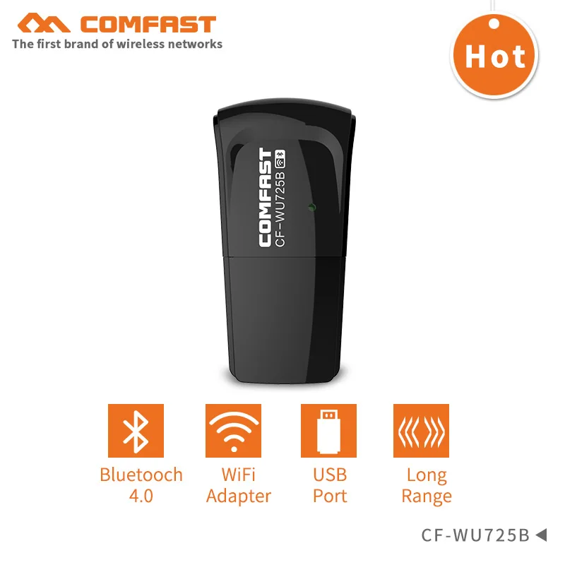 Comfast CF-WU725B Bluetooth 150 4,0 Мбит/с мини беспроводной USB Wi-Fi адаптер LAN Wi-Fi сетевой карты long range Wi-Fi приемник излучатель