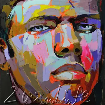 

Palette knife painting portrait Palette knife Face Oil painting Impasto figure on canvas Hand painted Francoise Nielly 09