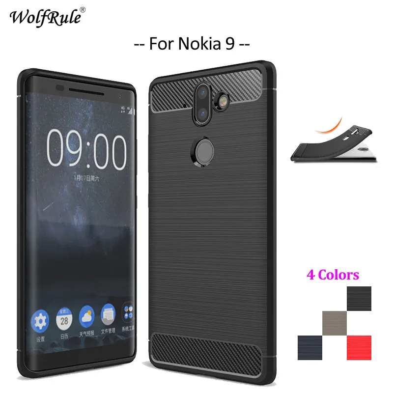 Чехол WolfRule для Nokia 9 Ударопрочный Мягкий чехол из ТПУ с кистью мобильный телефон