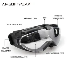 Тактические анти-запотевающие очки с вентилятором страйкбол на открытом воздухе ударопрочность Велоспорт ультрафиолетовая защита очки прозрачные линзы