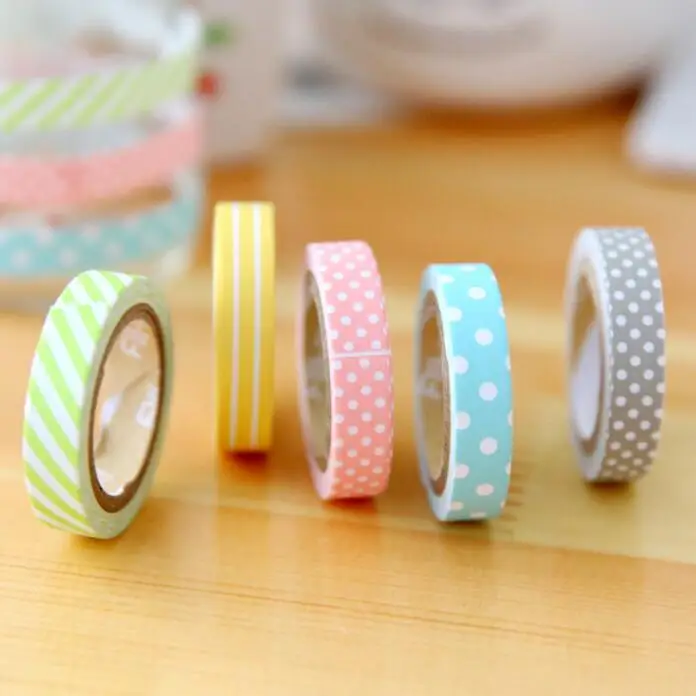 5 pcs/pack Candy Color Rainbow Washi Tape Adhesive Tape DIY