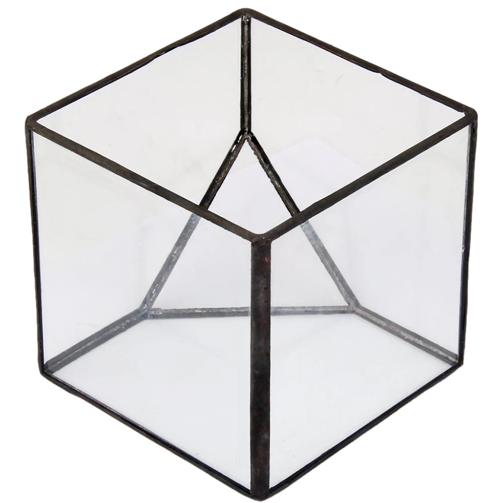 Горячий стеклянный террариум куб Сказочный Сад для дома, теплицы цветочный горшок размер s