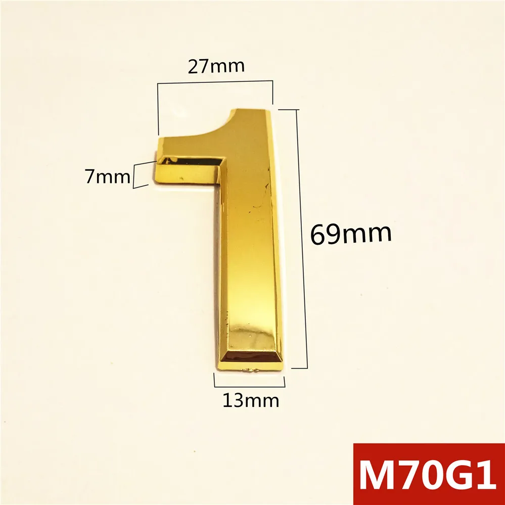 M70G亮金70mm塑料门牌=1号