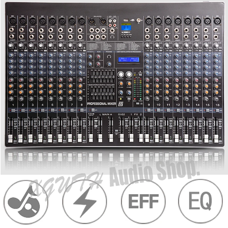 16 Channel Mixer USB Stage Karaoke Conference