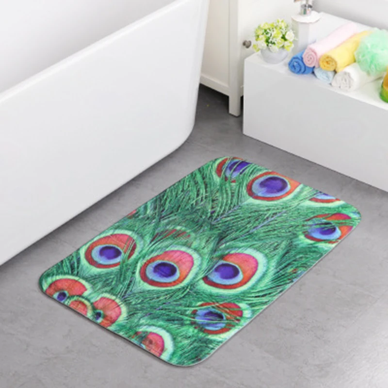 50*80 см Защита окружающей среды Павлин Животные Нескользящие коврики для ванной пены памяти коврики