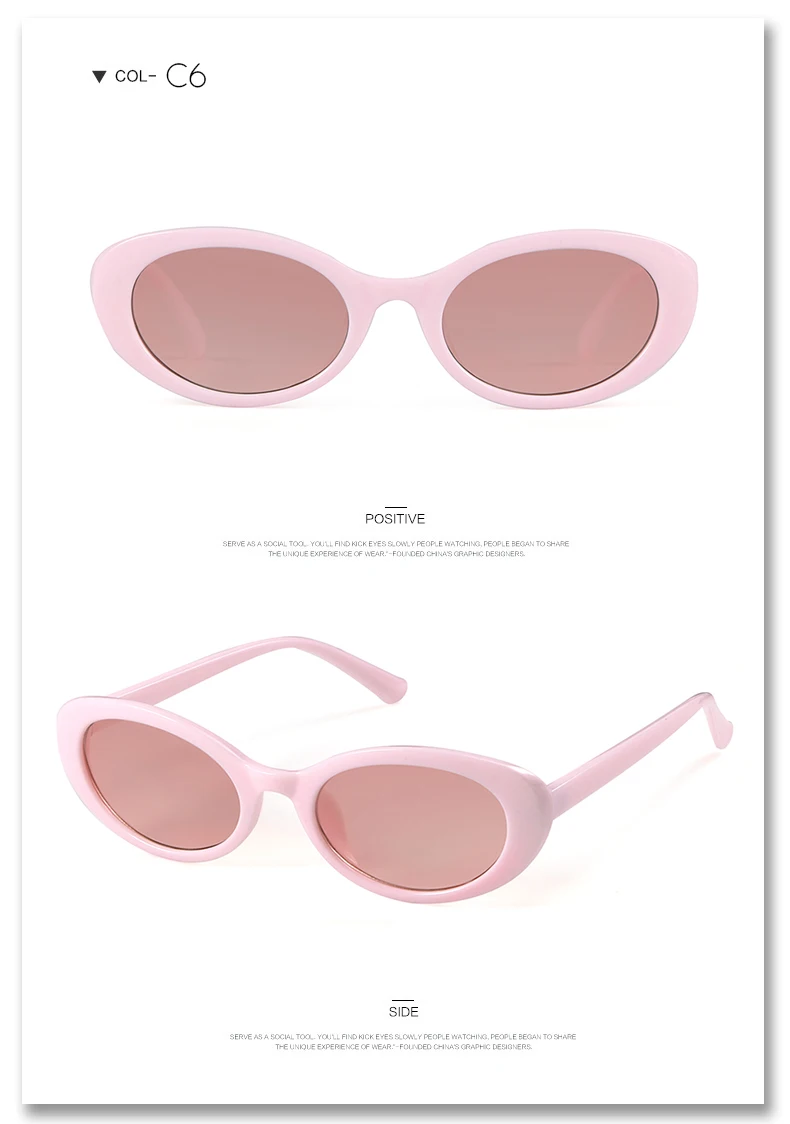 WHO CUTIE, маленькие овальные солнцезащитные очки 90 S, мужские и женские, фирменный дизайн, Ретро стиль, узкая фиолетовая оправа, Kurt Cobain, солнцезащитные очки, оттенки 604B