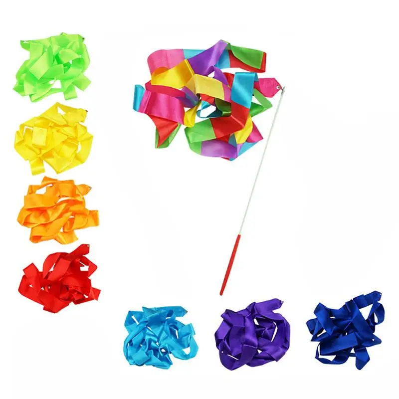FunPa 12PCS Dance Ribbons Party Streamers Colorful Gymnastic Ribbon