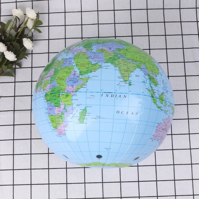 30CM Inflatable World Map Globe Balloon Beach Ball Education Geography Kid Toys 4