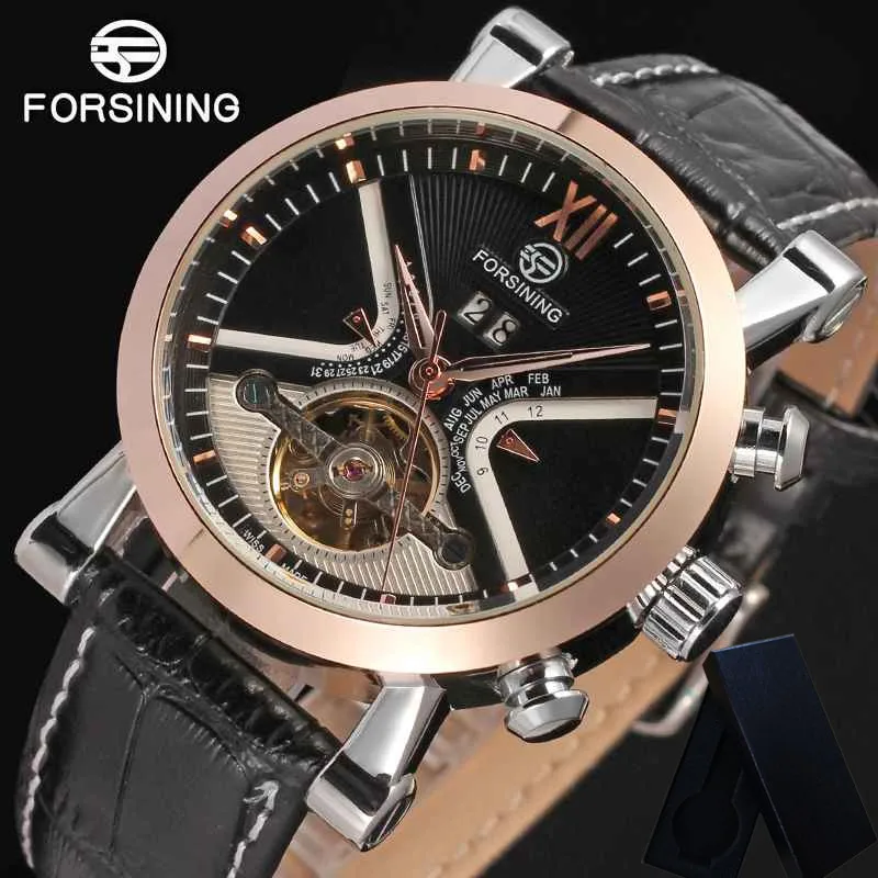 Forsining Tourbillon автоматические часы Механические Мужские лучший бренд класса люкс