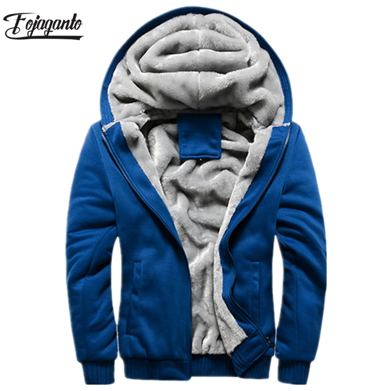 Vente FOJAGANTO hommes chaud Cardigan à capuche hauts automne hiver mâle décontracté épaissir couleur unie vêtements sweat shirt à capuche pour hommes