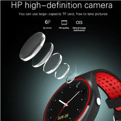 smartlife V9 HR Smart Watch with Camera Bluetooth Smartwatch SIM Card Wristwatch for Android Phone Wearable Devices pk dz09 A1