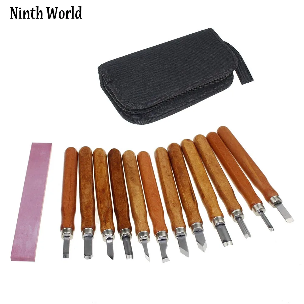 comprar Nono Mundo Ferramentas Punho de Madeira 13 pcs Bisturi Cortador Conjunto De Ferramentas De Escultura Em Madeira Faca Xilogravura Hand Tool Kit