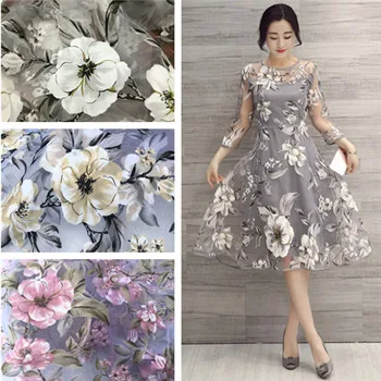 

snowflake organza fabric blue SILVER GLITTER cosplay shiner bright fabric snowflake tulle20180000094