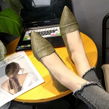 Bailehou/женские слипоны на плоской подошве; повседневные туфли-лодочки; однотонные модные лоферы; женская обувь на плоской подошве с острым носком