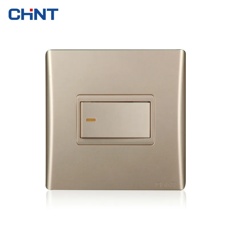

CHINT Wall Switch Socket 120 Type 86 Type NEW9L Security Steel Frame Golden One Gang Two Way