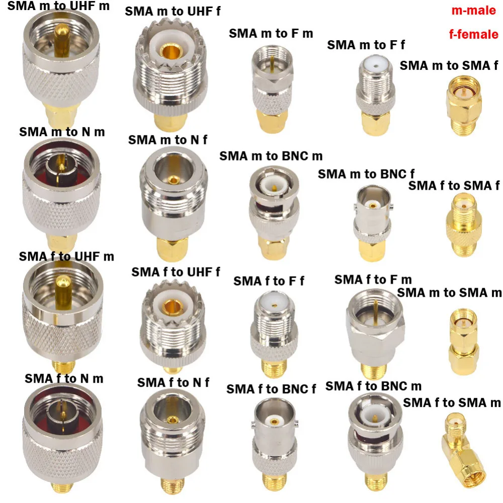 Kit conector Coaxial RF FPV, adaptador SMA tipo Kit de conector SMA a SMA BNC F, conector Coaxial macho hembra - AliExpress