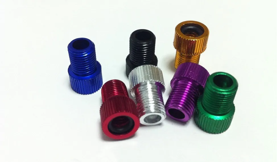 2 Purple Presta Schrader MTB Mountain Bike Bicycle Valve Pump Adapter Converters