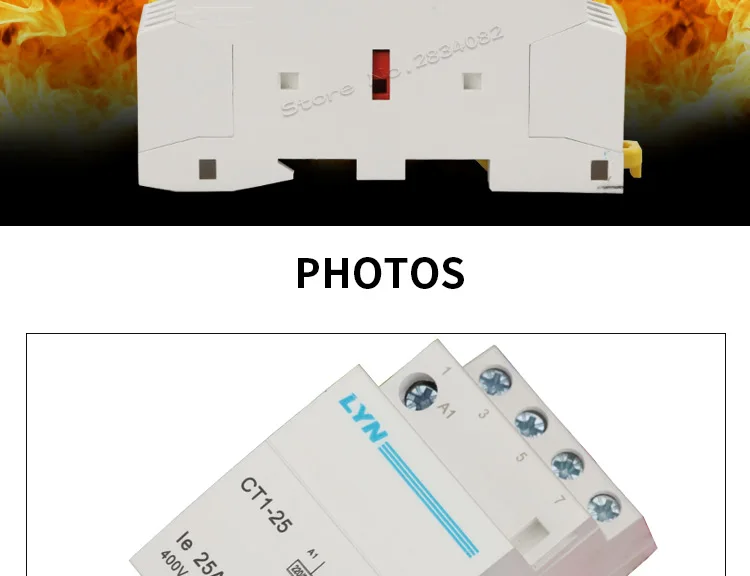 4P контактор переменного тока 25A бытовой контактор 220V 240V 400V~ 4NO 4NC 2NO2NC 50/60 Гц 35 мм din rail CT1-25 нового типа