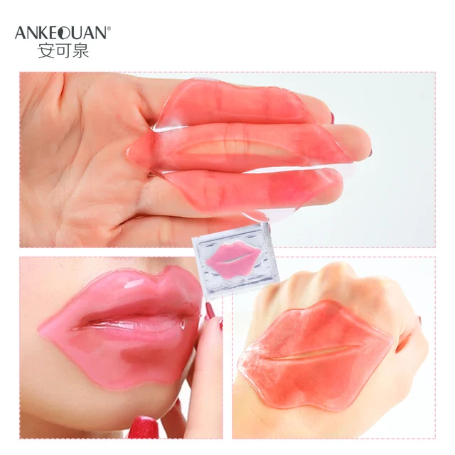 AUQUEST 10pcs Lip Mask Pink Collagen Hydrogel Lip Plumper Patches Moisturizing Dry Skin Repair Hydrated Skin