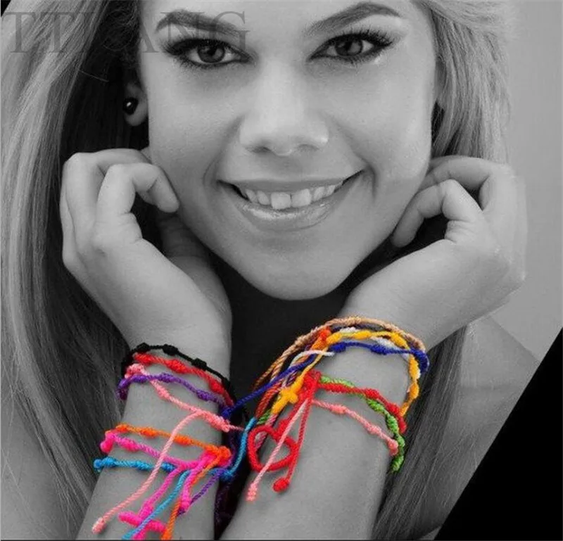 Sprzedaż hurtowa moda promocyjne ręcznie wiązane bransoletka-różaniec Nylon bransoletka-różaniec, 48 sztuk/paczka