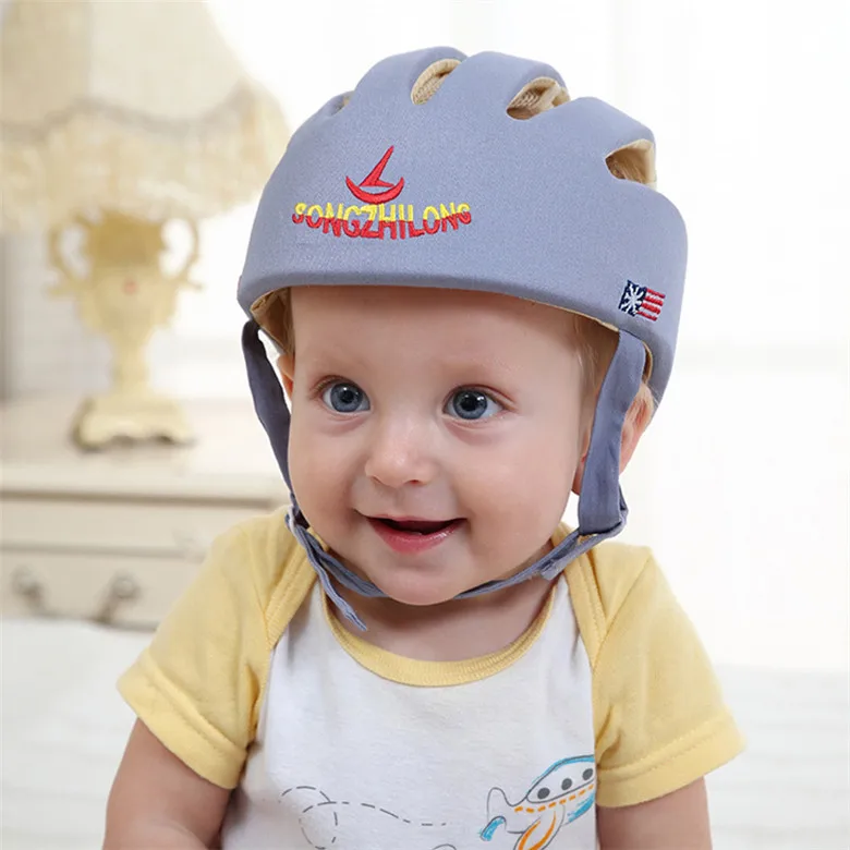 Boys Girls Winter Baby Hat Cotton Mesh Safety Baby Protective Helmet Learn To Walk Soft Adjustable Anti-Collision Children's Cap accessoriesdoll baby accessories Baby Accessories