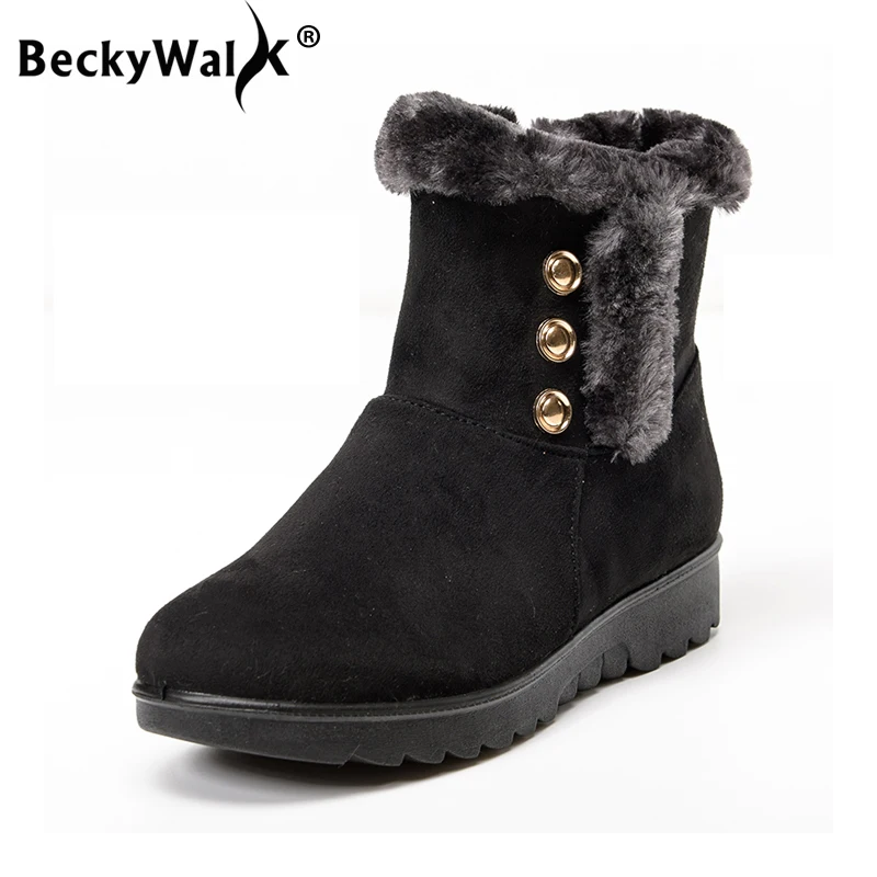 

Winter new shoes woman plush women boots flat snow boots fashion mother winter shoes warm fur ankle boots zapatos mujer WSH3145