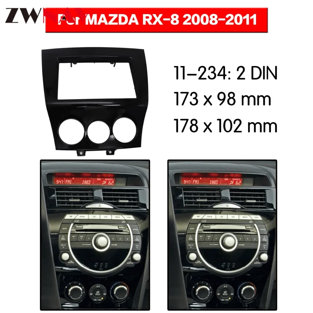 

Рамка для автомобильного DVD-плеера для 2008-2011 Mazda RX8 2DIN UV Black RHD Авто радио мультимедиа NAVI fascia