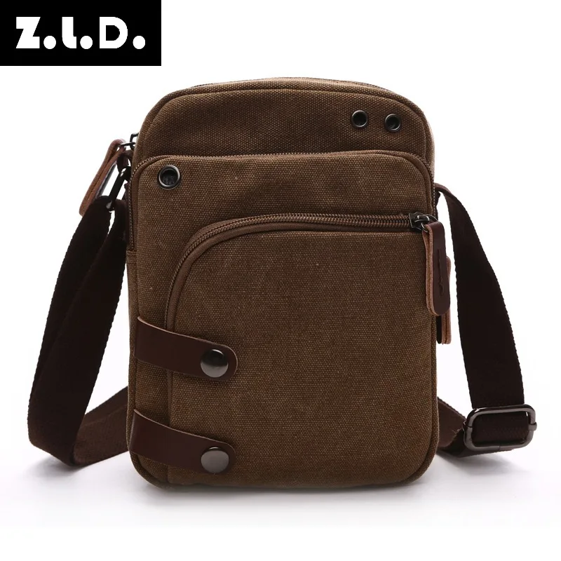 

Z.L.D. Best selling new fashion men's shoulder diagonal bag retro canvas bag multi-function men's messenger bag Mini men's bag