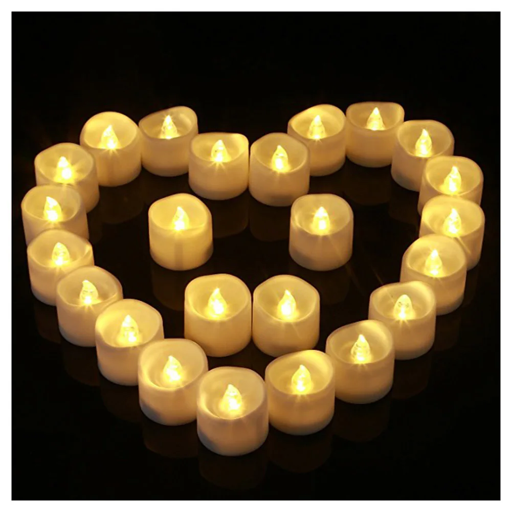 

12Pcs Bright Flickering Flameless LED Tea Light Electric Fake Candle Battery Operated Home Decor HYD88