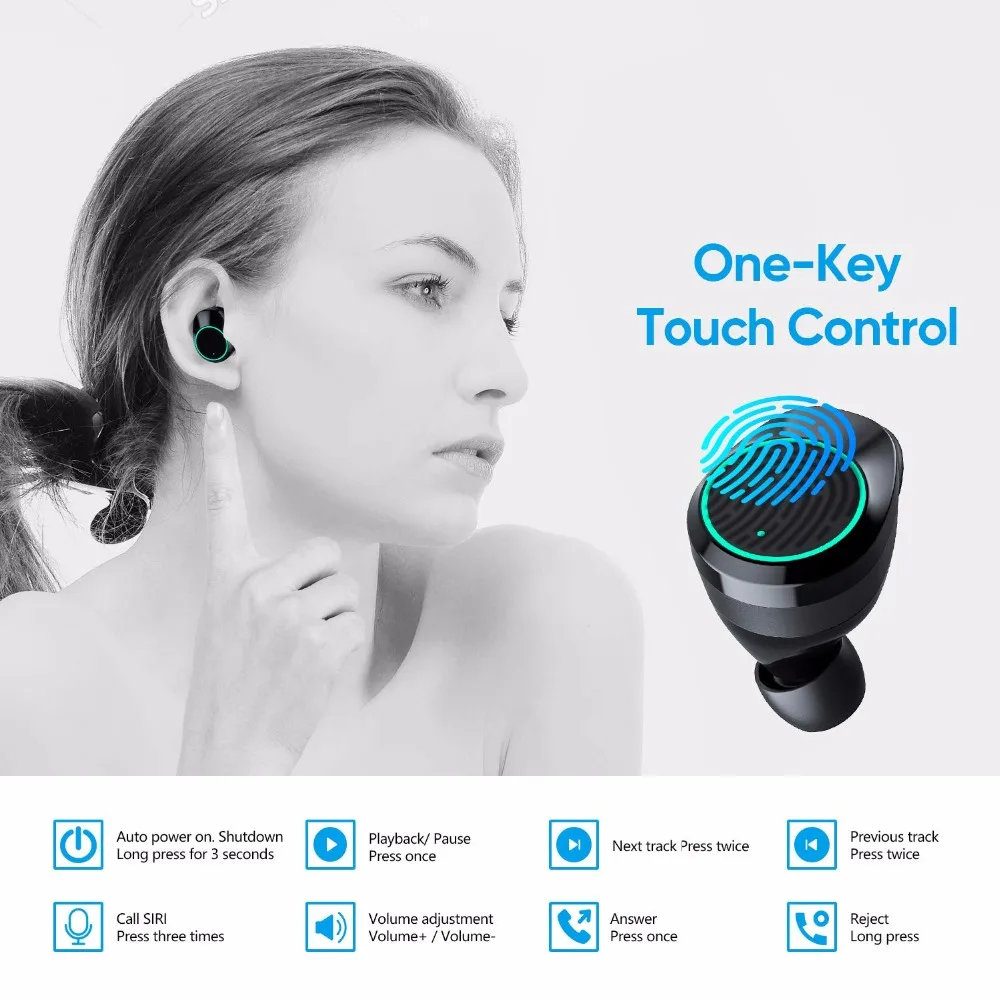 Наушники ICEICE TWS Bluetooth с микрофоном Bluetooth 5,0, беспроводные наушники, спортивные гарнитуры для мобильных игр, смартфонов, телефонов