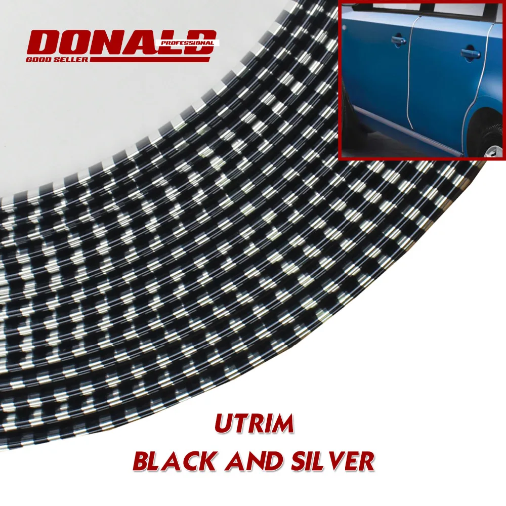 50Metres 164ft Black U Trim Zebra Style Strip Car Truck Console Panel