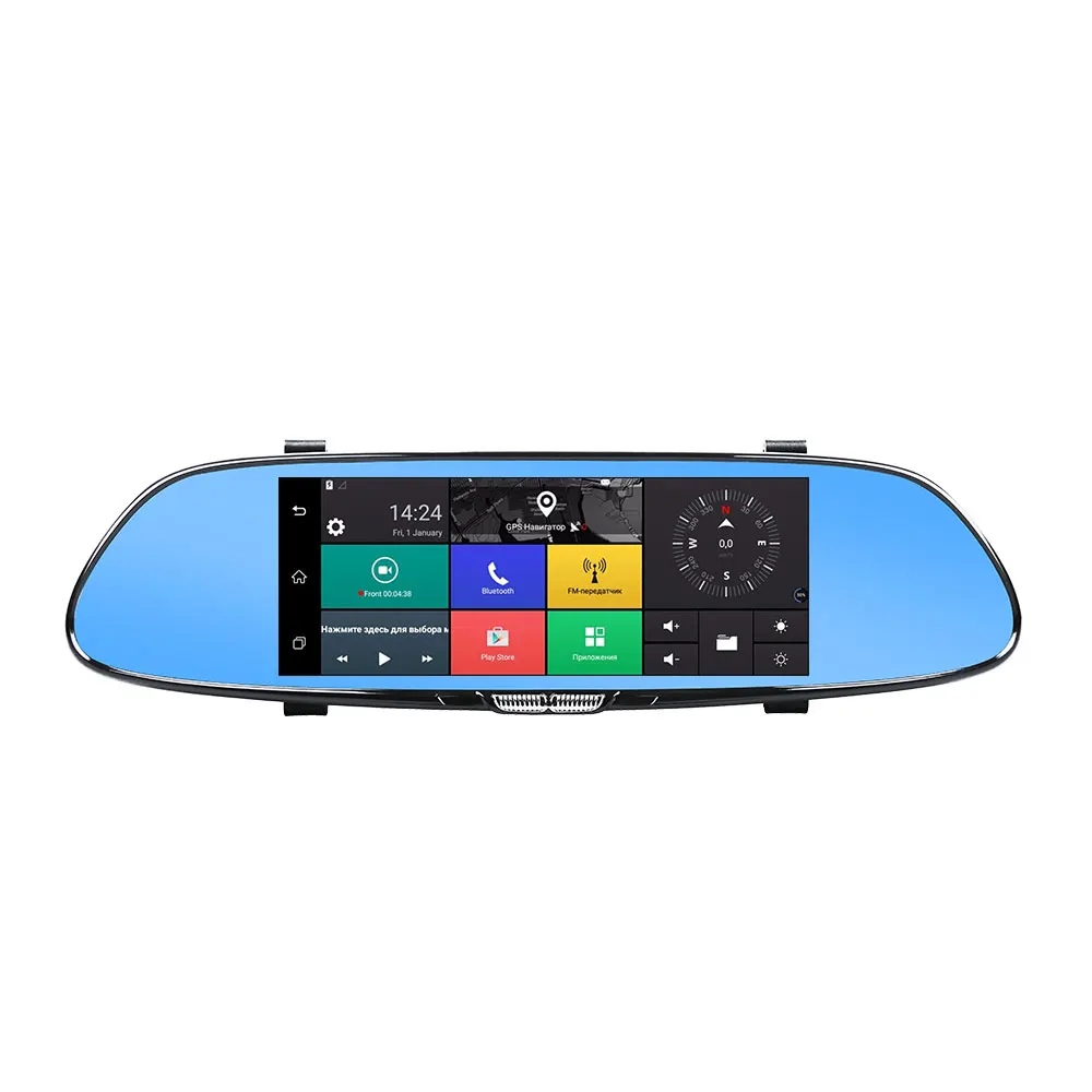Kklusb 7 &quot3G Wi Fi Car Камера DVR GPS Bluetooth Двойной объектив Зеркало заднего вида видео