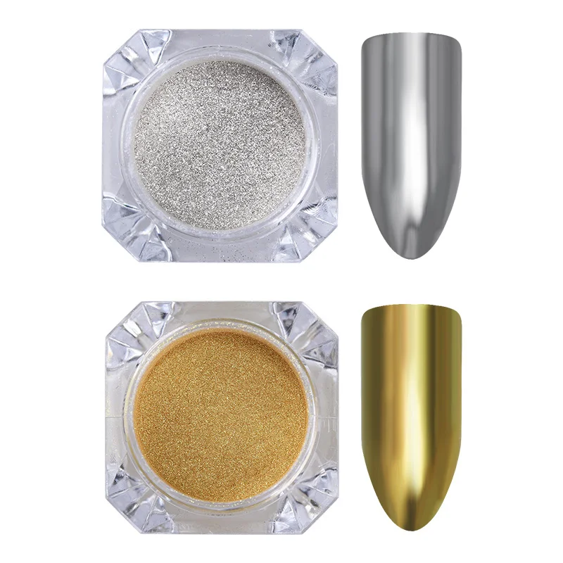 BORN PRETTY Gold Silver Mirror Powder Holographic Powder 1g Nail Glitter Dust Nail Art Sequins Chrome Mirror Pigments
