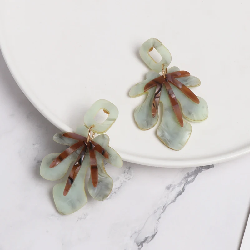 

JUJIA Acrylic Earrings Statement Earrings for Women Resin Geometric Drop Dangle Earrings Bohemian Jewelry