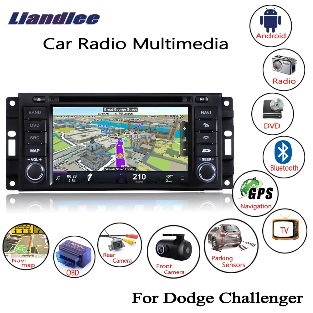 Liandlee For Dodge Challenger 2008~2014 Android Car Radio CD DVD Player GPS Navi Navigation Maps Camera OBD TV Screen Multimedia1